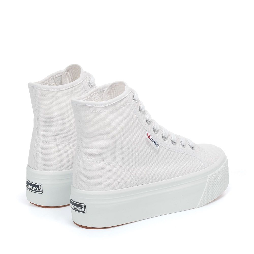 Superga 2708 White Platform Sneakers - Women's Sneakers USA | US5068214